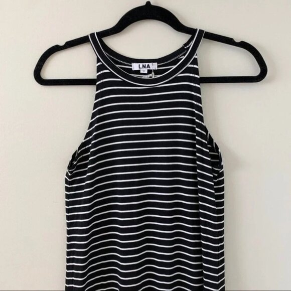 Revolve LNA Leigh Maxi Dress stripes Long Sleeveless Curved hem Scoop neck XS - Picture 6 of 15